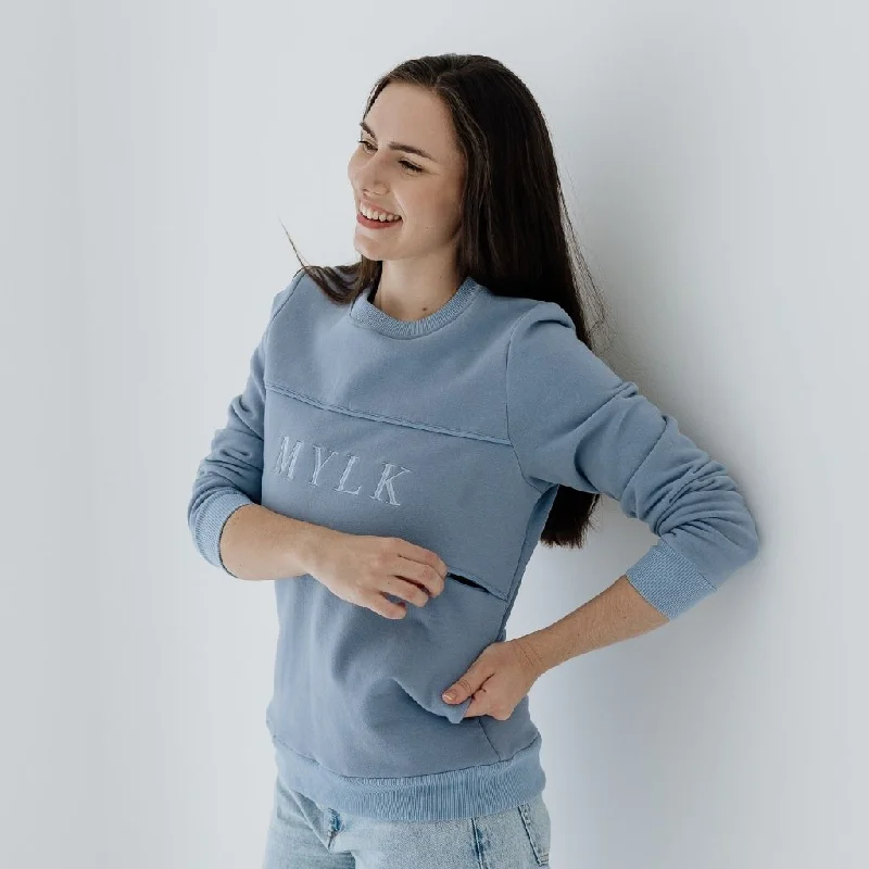 MYLK BREASTFEEDING JUMPER - STEEL BLUE Women’s Pullover Knit