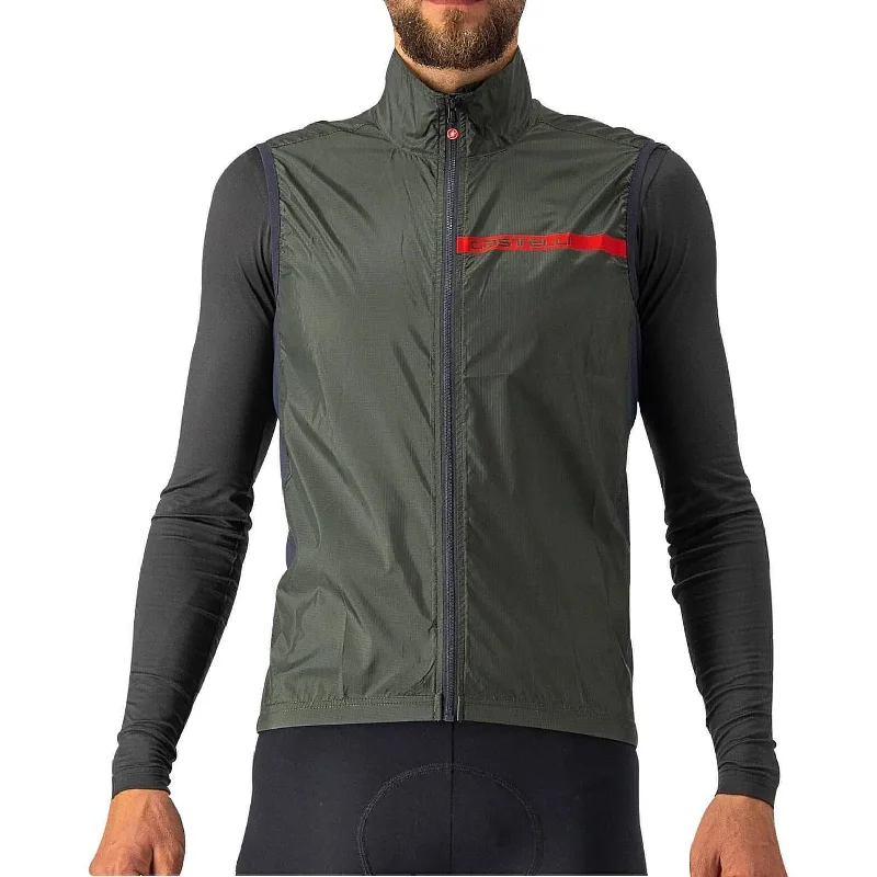 Castelli Squadra Stretch Mens Cycling Gilet - Green Women's autumn coats and jackets