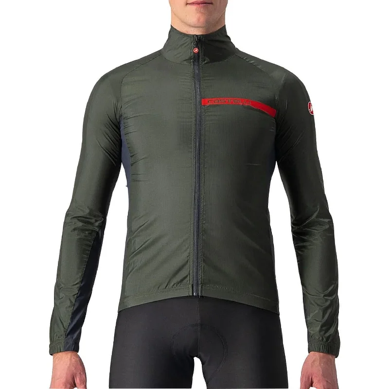 Castelli Squadra Stretch Mens Cycling Jacket - Green Women's vintage jackets