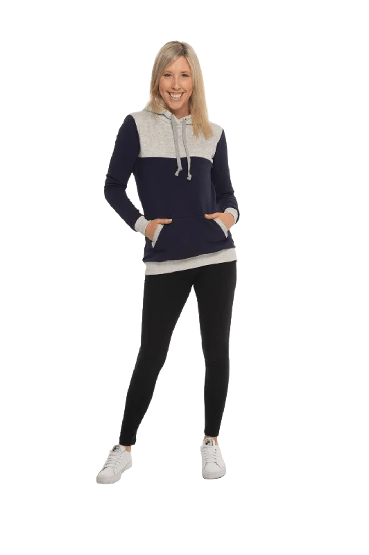 OLIVIA BREASTFEEDING HOODIE NAVY Cozy Winter Pullover