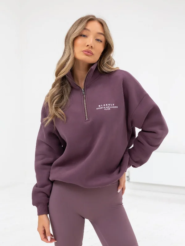 Ultimate 1/4 Zip Jumper - Light Plum Casual Pullover Top