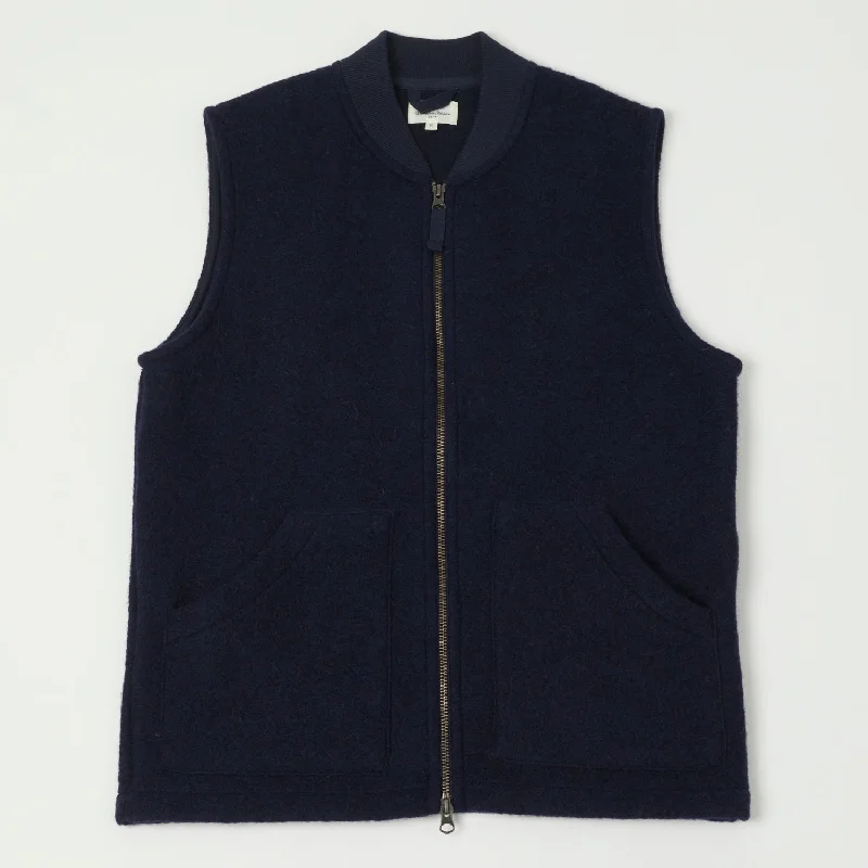 Hartford Knitted Wool Vest - Navy Soft Pullover Sweater