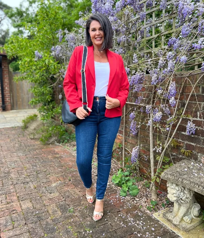 Red Single Breasted Blazer Office Ready Blazer