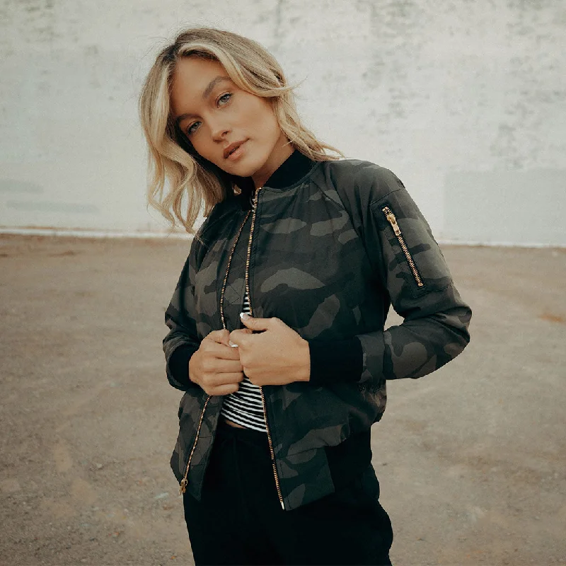 Bomber Jacket, Camo Women's minimalist jackets