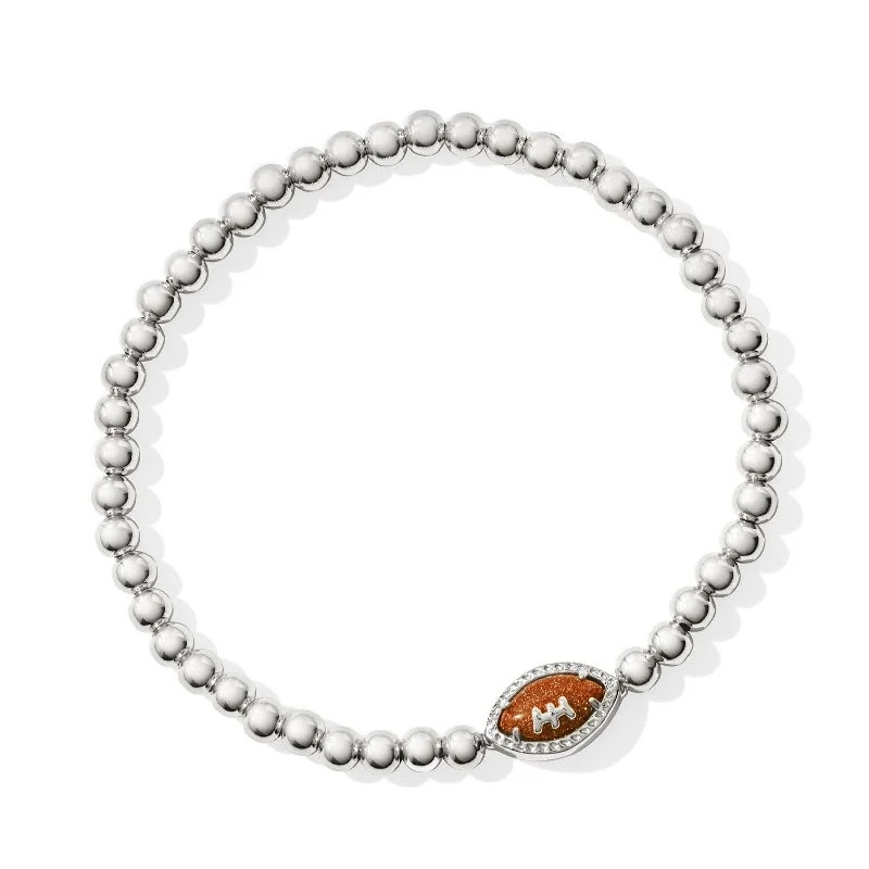 Kendra Scott | Football Silver Stretch Bracelet in Orange Goldstone