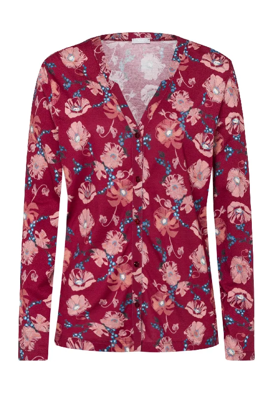 Sleep And Lounge Button Front Shirt | Floral Joy 77934-2983 Summer pajama sets