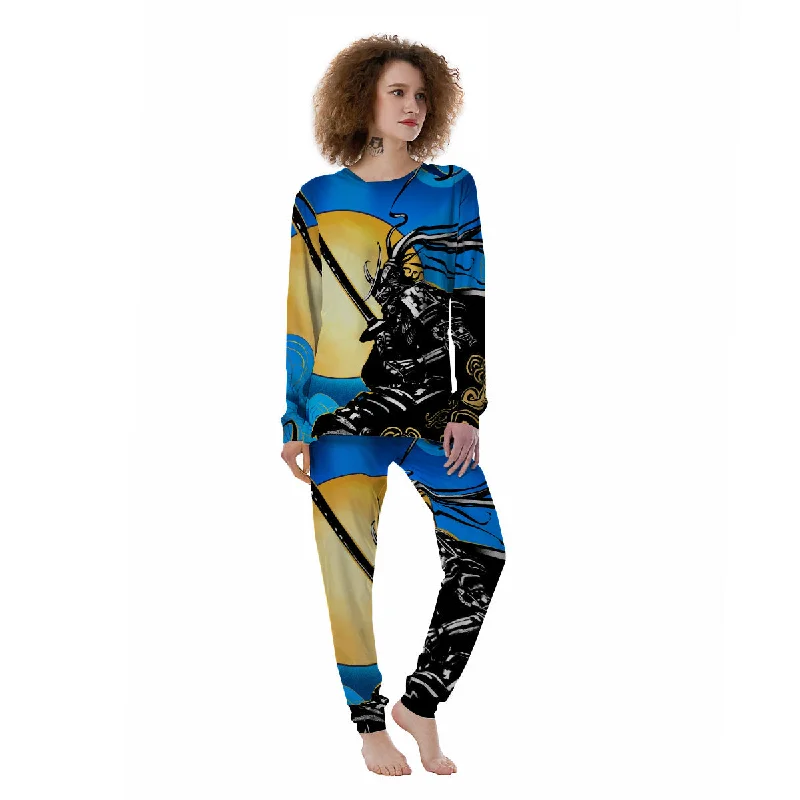 Golden Sun Samurai Blue Sky Print Women's Pajamas Macy’s pajama sets