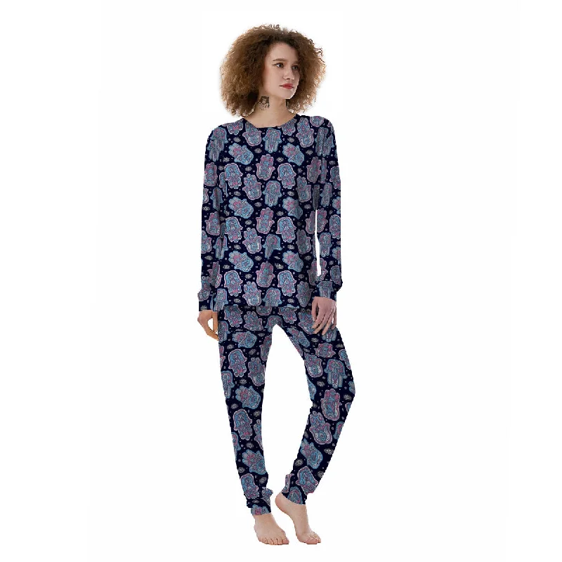 Hamsa Boho Print Pattern Women's Pajamas Women's pajama sets