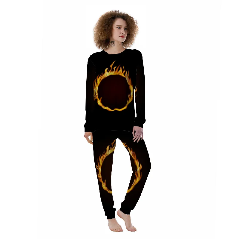 Hole Burning Print Women's Pajamas Minimalist pajama sets