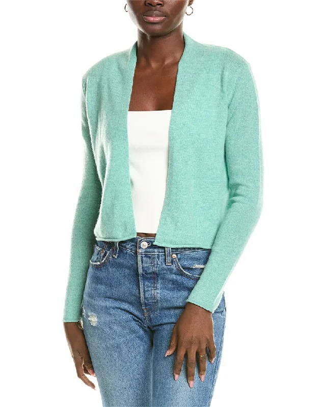 Sofiacashmere Cropped Open Cashmere Cardigan Alpaca wool sweaters