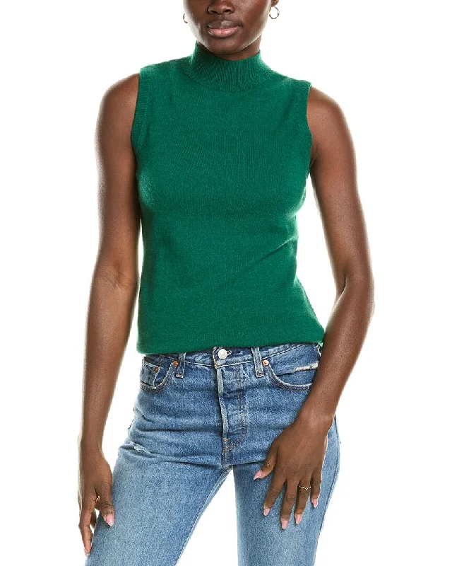 Sofiacashmere Mock Neck Cashmere Tank Nike sweaters