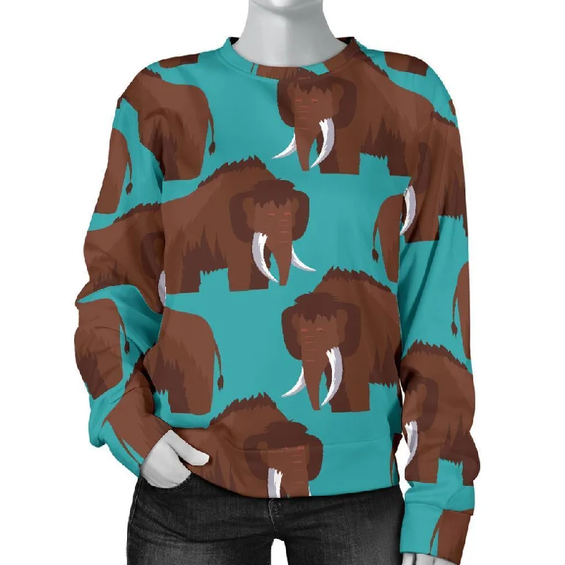 Mammoth Blue Pattern Print Women's Sweatshirt Acrylic sweaters