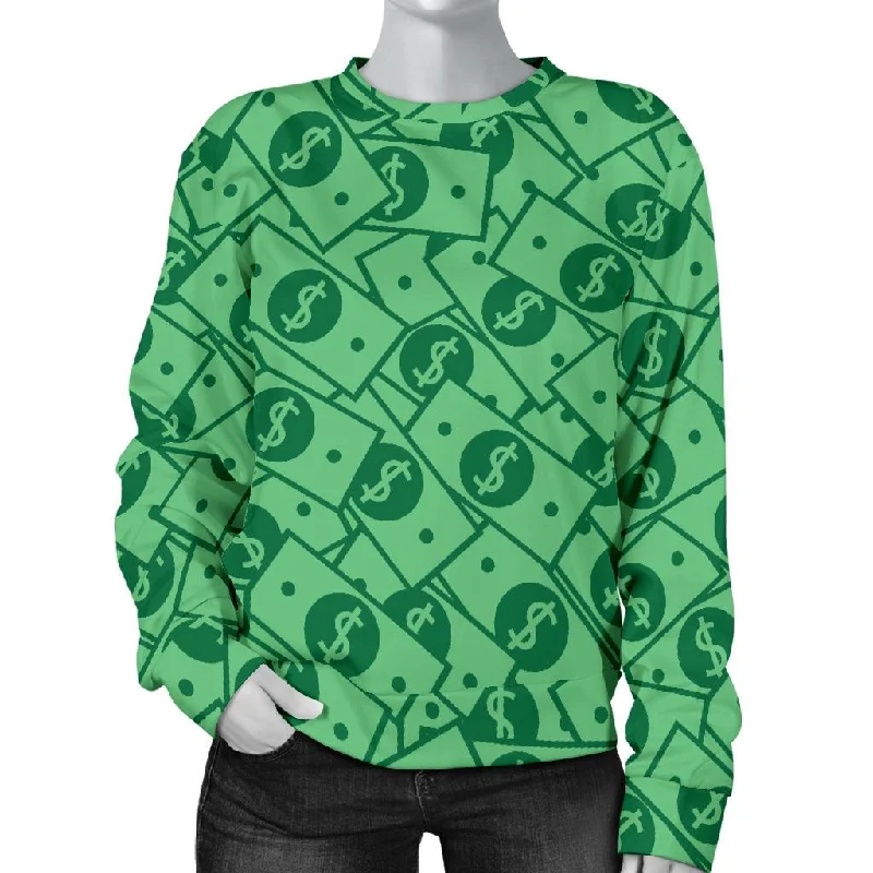 Money Dollar Print Pattern Women's Sweatshirt Women's sweaters