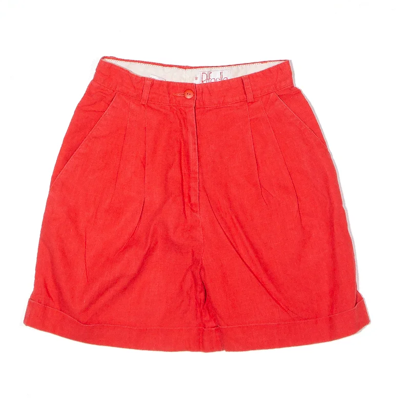 RAFAELLA Pleated Shorts Red 90s Regular Casual Womens XXS W24 Water-resistant sweaters