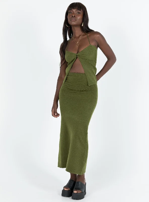 Callile Set Olive Green Elegant unclassified skirts