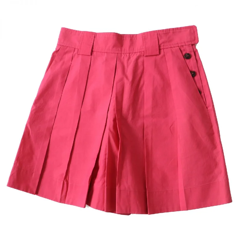 Hermes Cotton Pleated Culottes Skirt Pink Long unclassified skirts