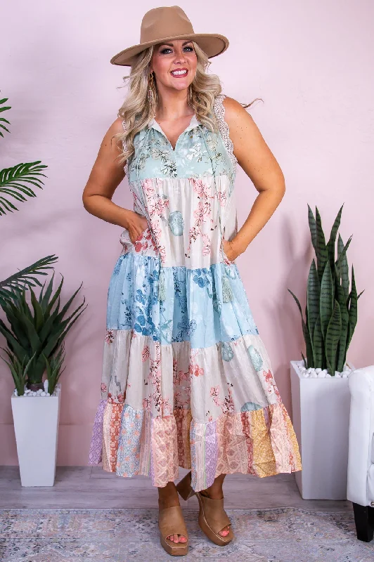 Soundtrack Of Summer Sage/Multi Color Floral Maxi Dress - D5407SG New Year's Eve maxi dresses