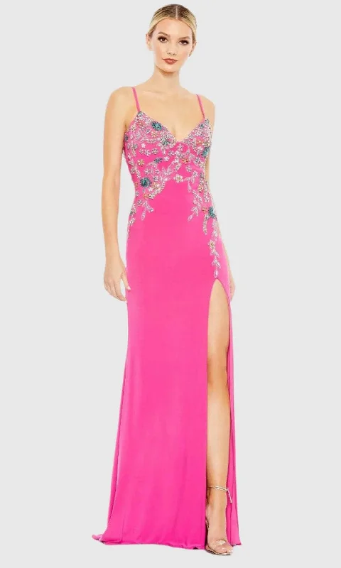 Mac Duggal A42006 - Floral Beaded Scoop Back Prom Gown Knitted party dresses