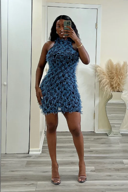 "BLUE FRILLS" DRESS High-end unclassified dresses