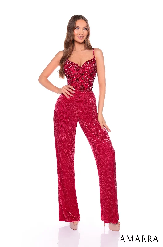 Embellished Sleeveless Jumpsuit by Amarra 88135 Velvet unclassified dresses