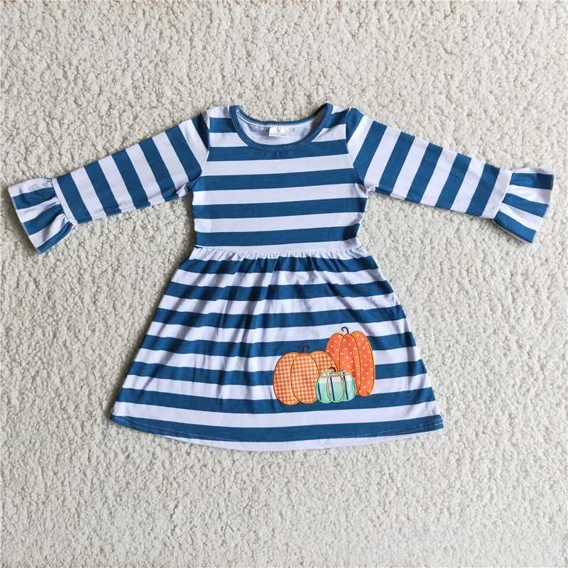 Girls Matching Stripe Pumpkin Dress Lightweight unclassified dresses