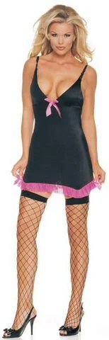 Lycra Garter Dress with Satin Bow and Mesh Trim Affordable unclassified dresses