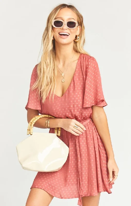 Show Me Your Mumu Anastasia Dress Sangria Silky Dots Fashionable unclassified dresses