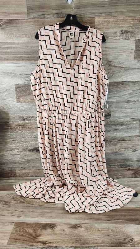 Black & Pink Dress Casual Maxi Anne Klein, Size 2x Flowing Maxi Skirt