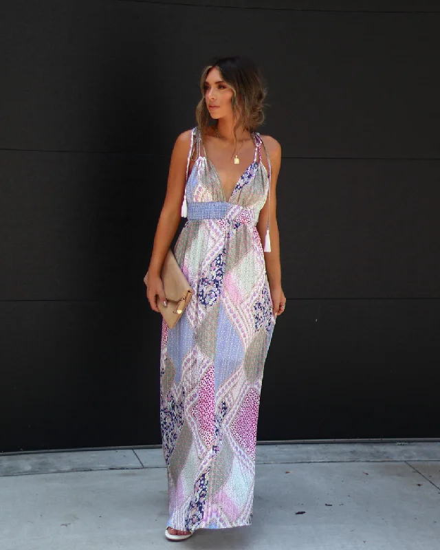 Nerissa Printed Maxi Dress Flowing Maxi Skirt