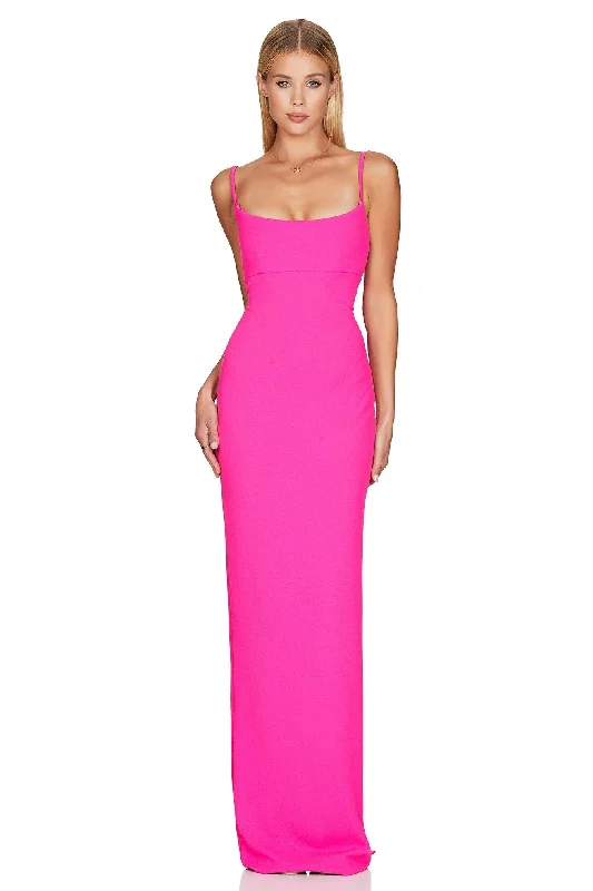 Nookie Bailey Maxi Dress - Neon Pink Denim Maxi Skirt