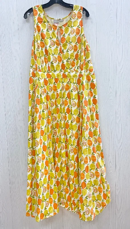 Orange & Yellow Dress Casual Maxi Eshakti, Size 2x Maxi Skirt Set