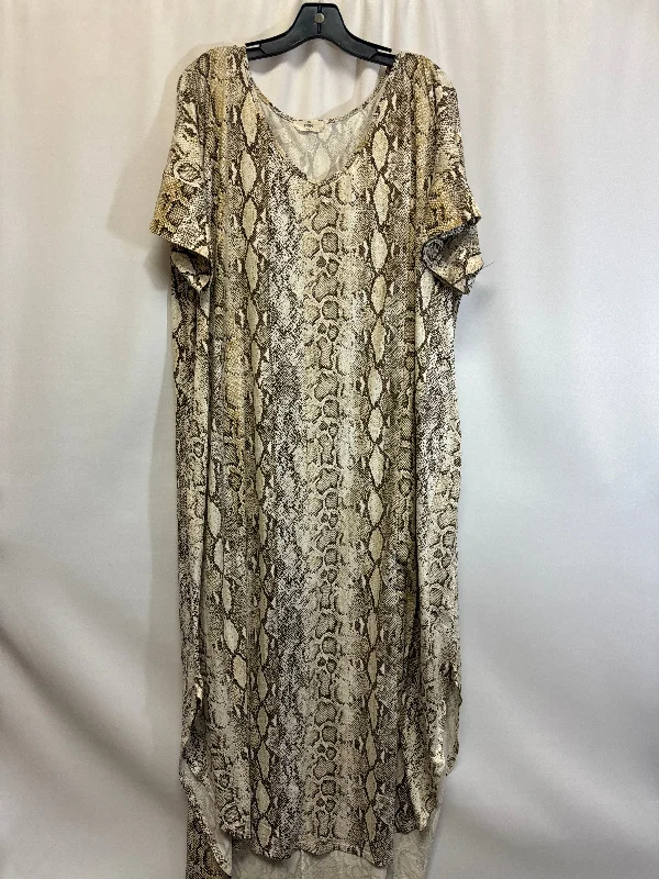 Snakeskin Print Dress Casual Maxi Entro, Size 2x Elegant Maxi Look