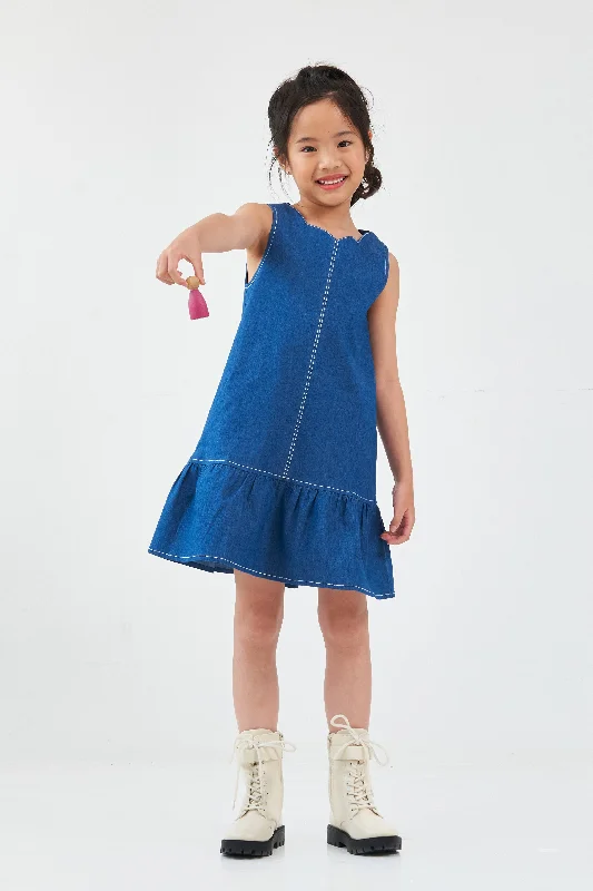 Moana Girl's Denim Dress Denim Skirt Dress