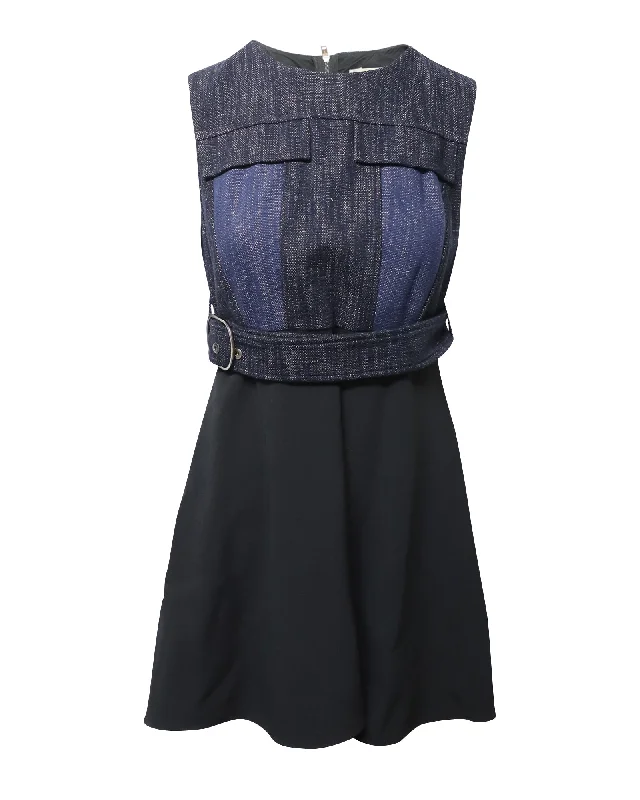 Sportmax by Max Mara Denim Casaque Dress in Multicolor Acetate Comfy Denim Skirt