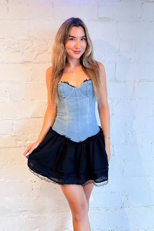 Wild One Denim Dress Dark Denim Skirt